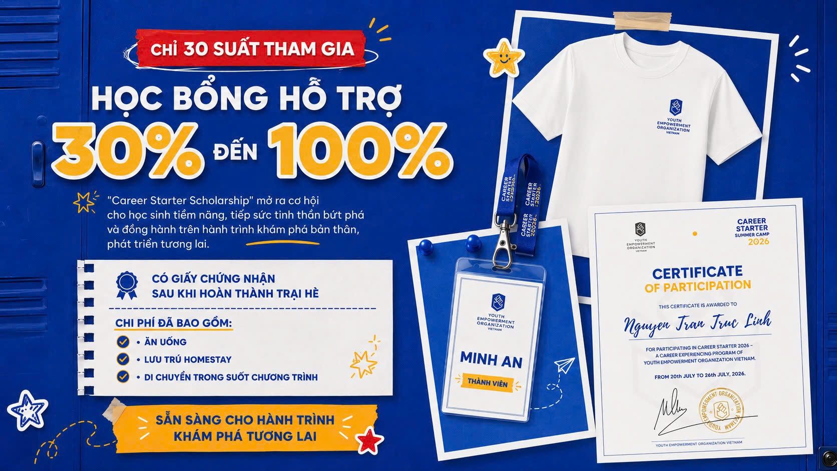 Chỉ 30 suất học bổng — Đăng ký xét học bổng